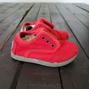 Toms Red Shoes Casual Everyday Baby Toddler 4 Tiny Slip On